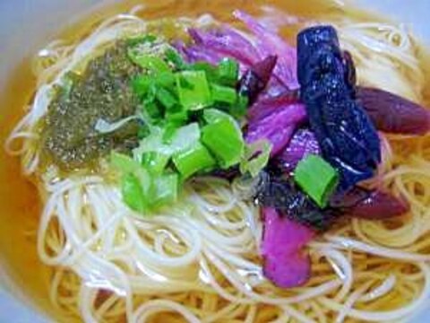 あっさり＊＊しば漬けにゅうめん＊＊。